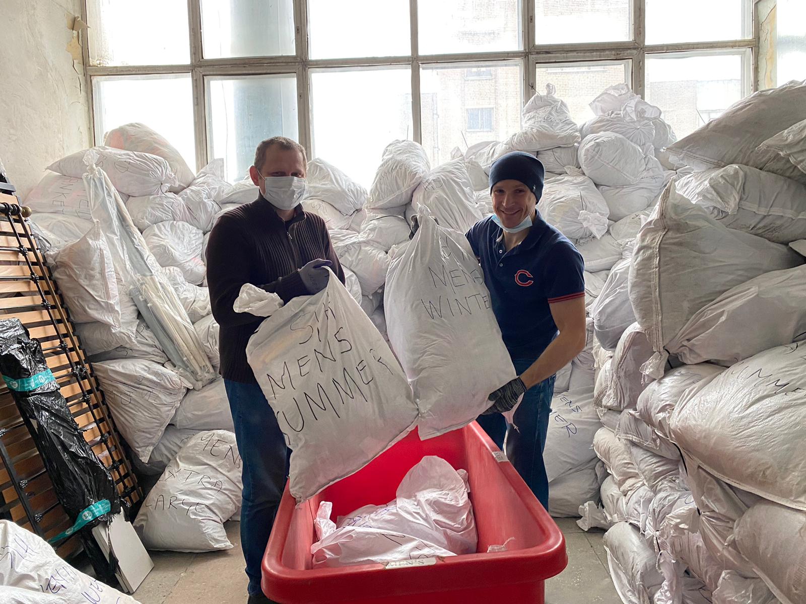 Loading of aid in Minsk for distribution