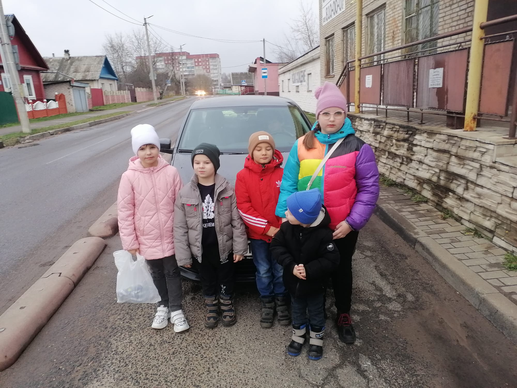 Polotsk children being driven to Sunday School Nov 2024
